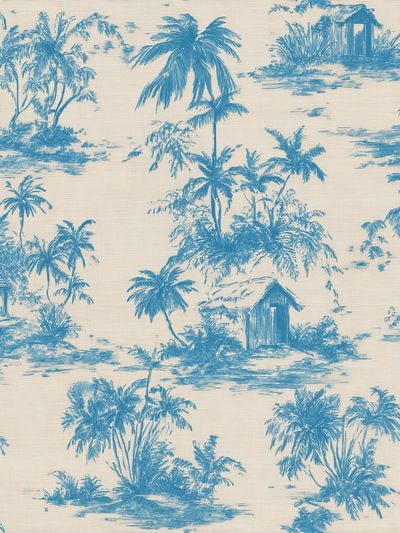 Tropical Palm Toile Print. poster print