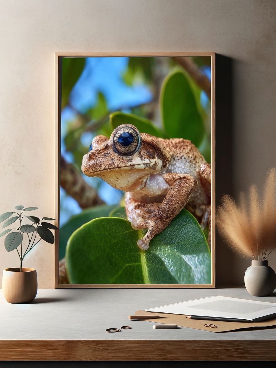 Tree Frog Close-Up Photography Poster. — room view 2