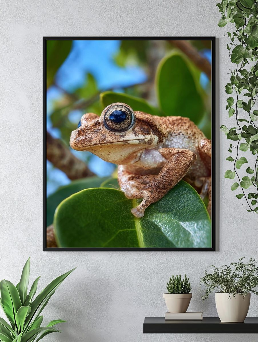Tree Frog Close-Up Photography Poster. — room view 4