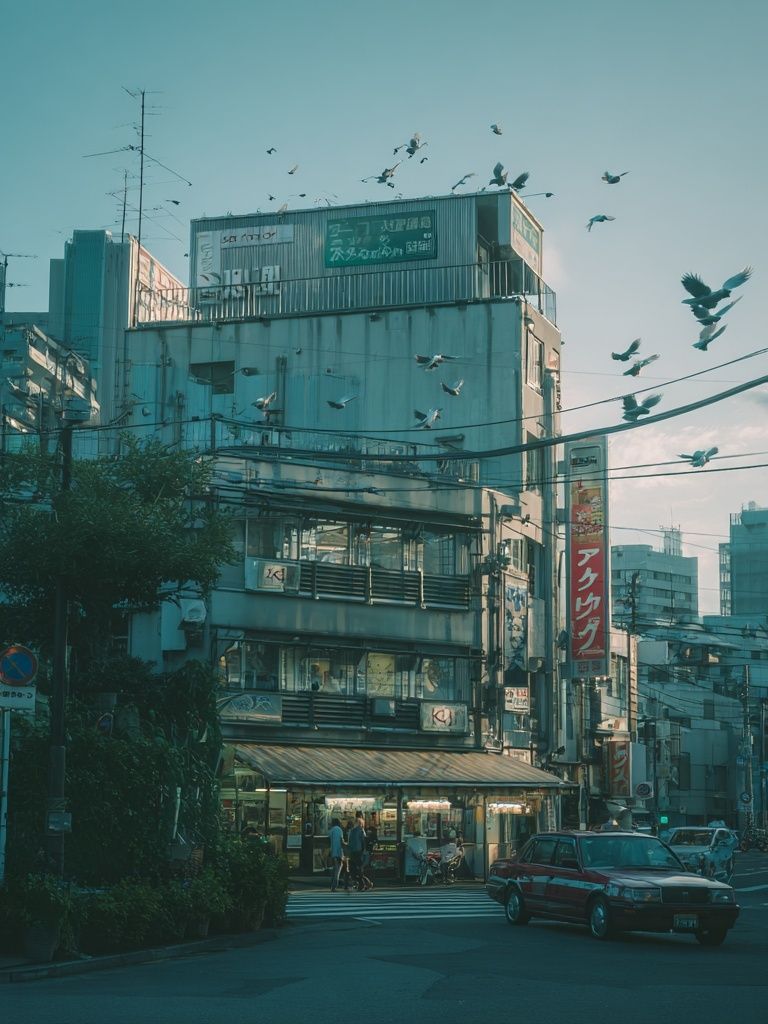 Tokyo Street Dusk Photography Poster. poster detail