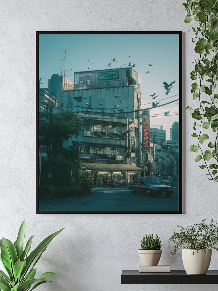 Tokyo Street Dusk Photography Poster. — room view 4