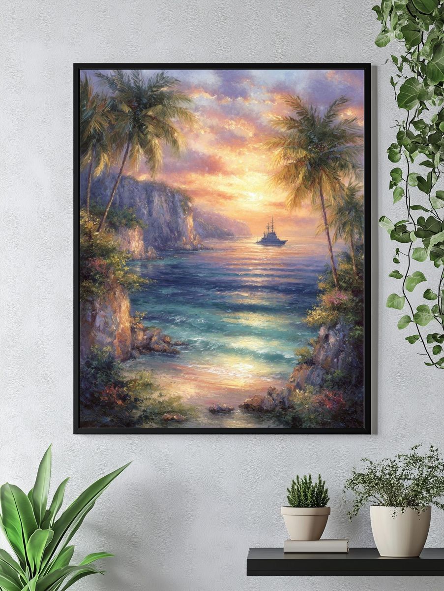 Tropical Sunset at Sea — Fine Art Print. — room view 4