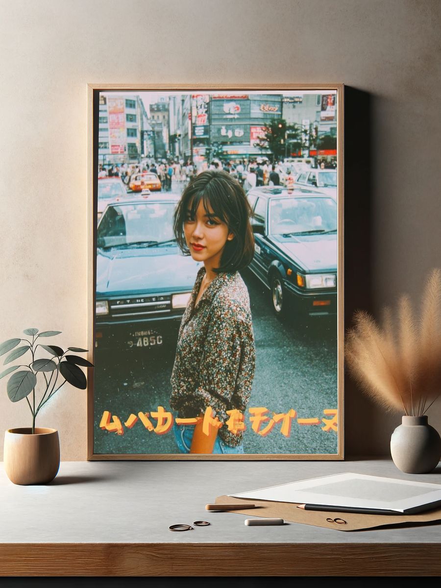 Tokyo Street Portrait Vintage Print. — room view 2