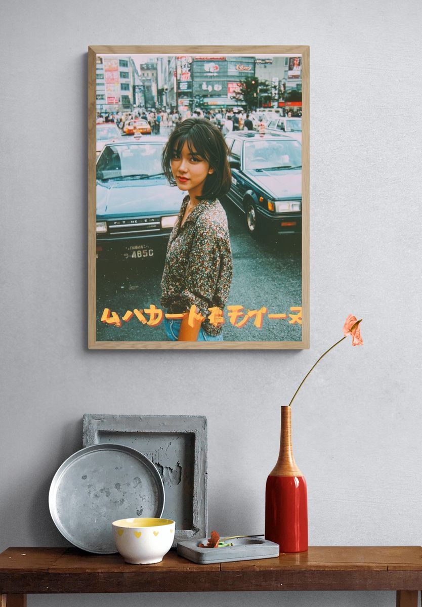 Tokyo Street Portrait Vintage Print. — room view 3