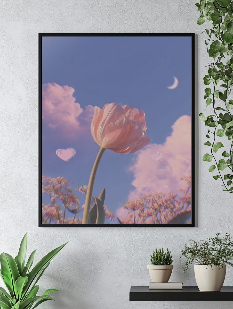 Dreamy Tulip Sky Poster. — room view 4