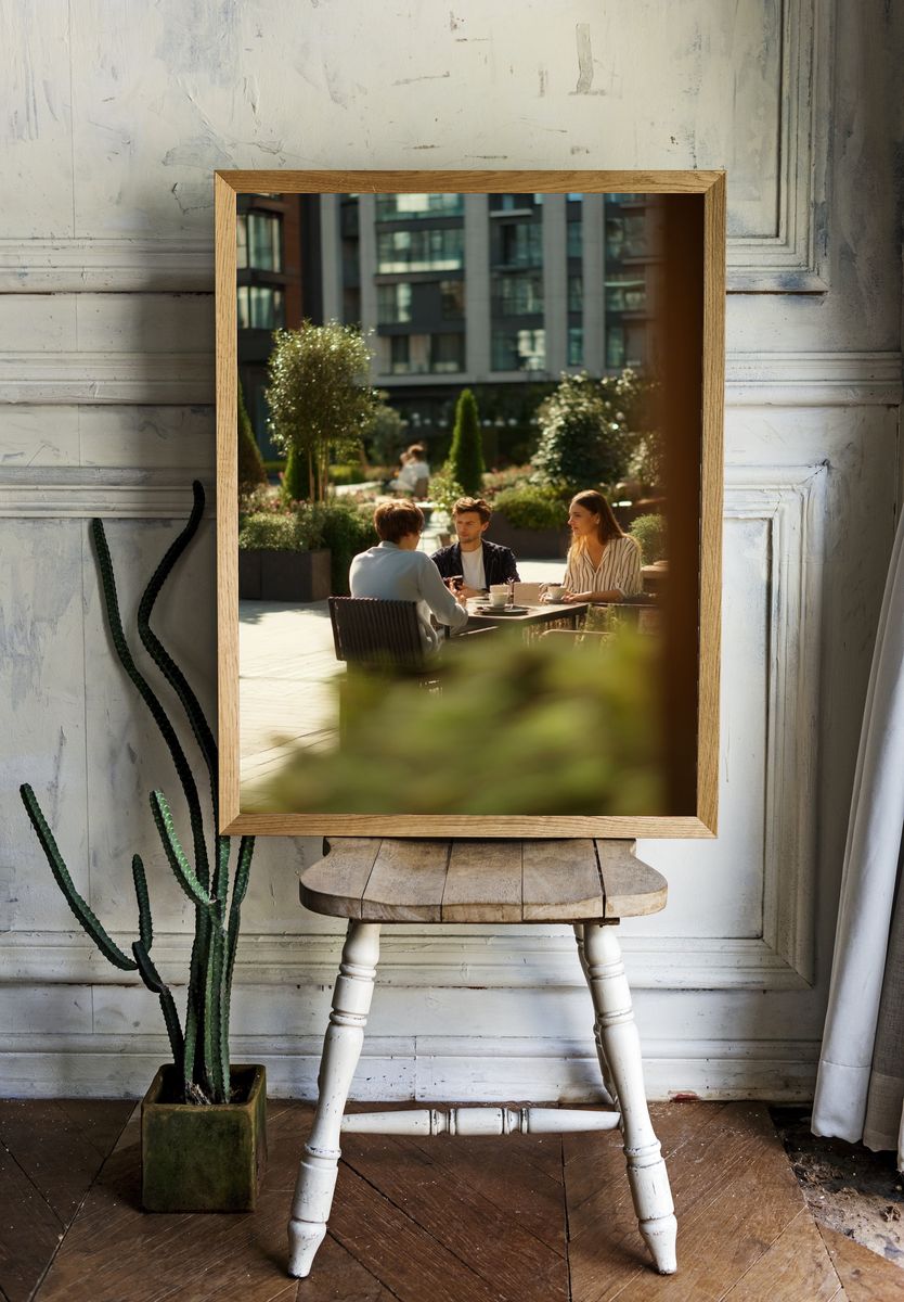 Urban Garden Café Photography Poster. — room view 1