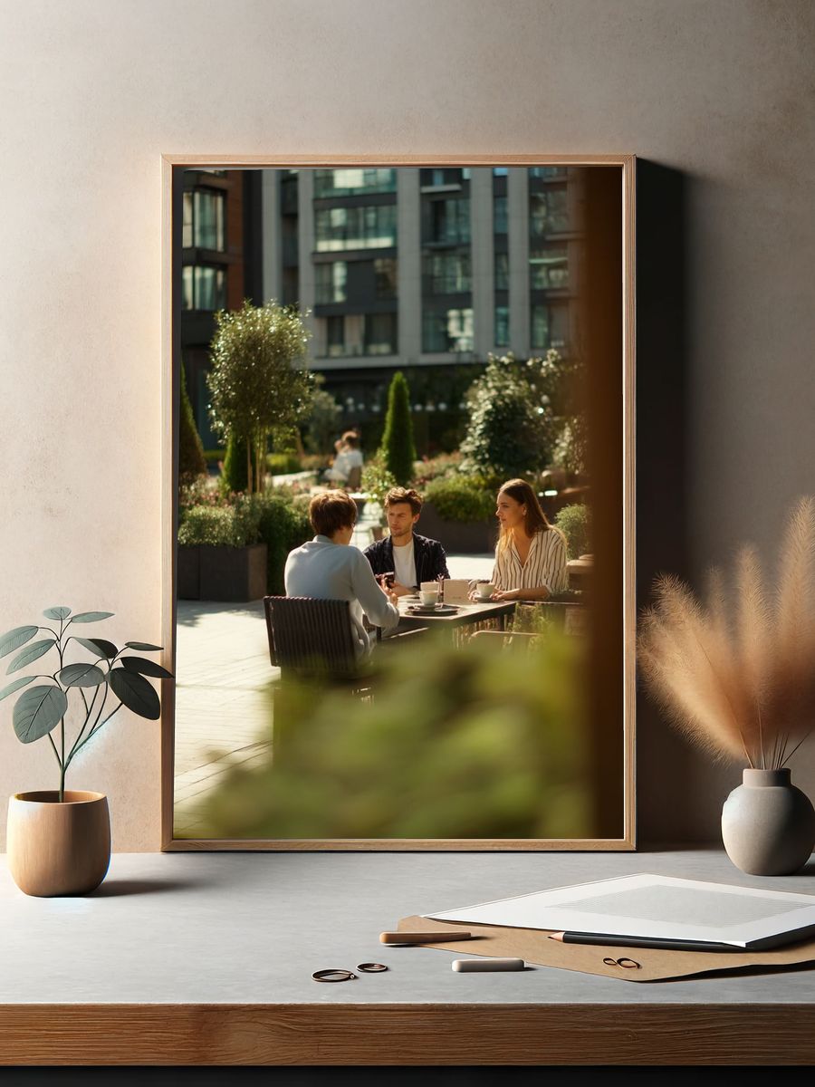 Urban Garden Café Photography Poster. — room view 2