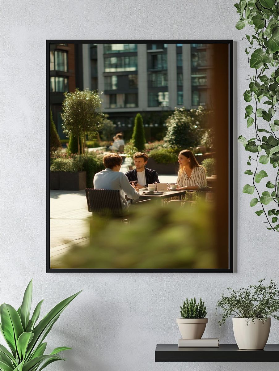 Urban Garden Café Photography Poster. — room view 4