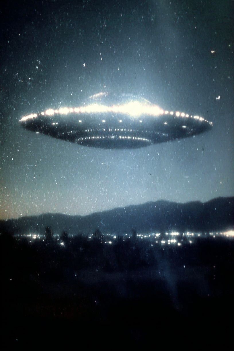 UFO in the Night Sky — Space Print. poster — space art