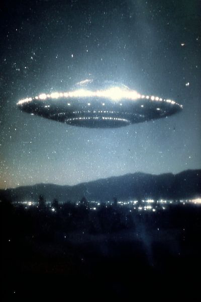 UFO in the Night Sky — Space Print
