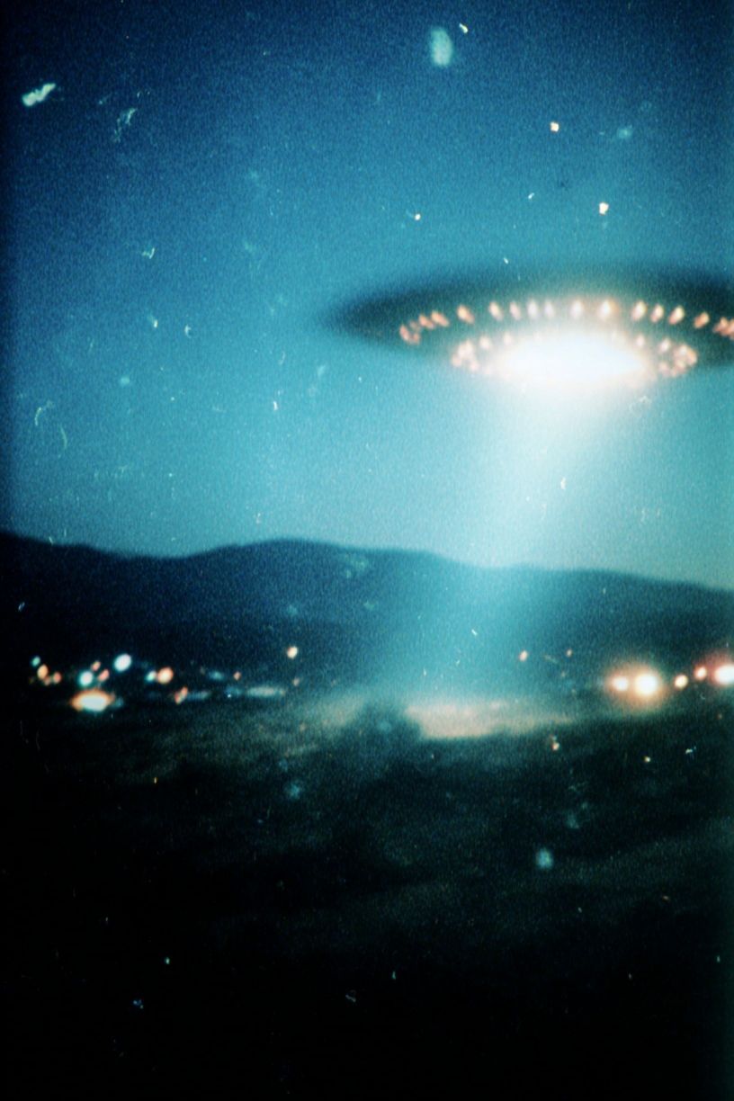 UFO in Night Sky — Space Print. poster — space art