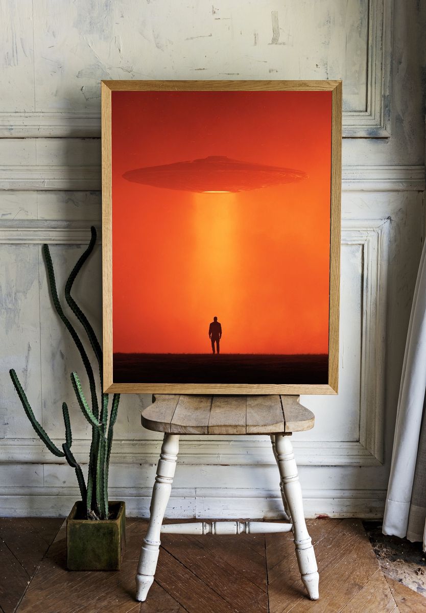 UFO Encounter Sci-Fi Poster. — room view 1