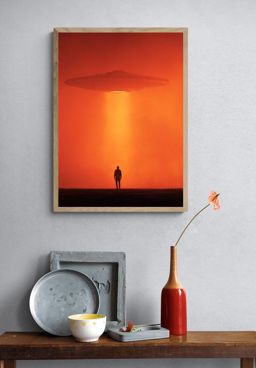 UFO Encounter Sci-Fi Poster. — room view 3