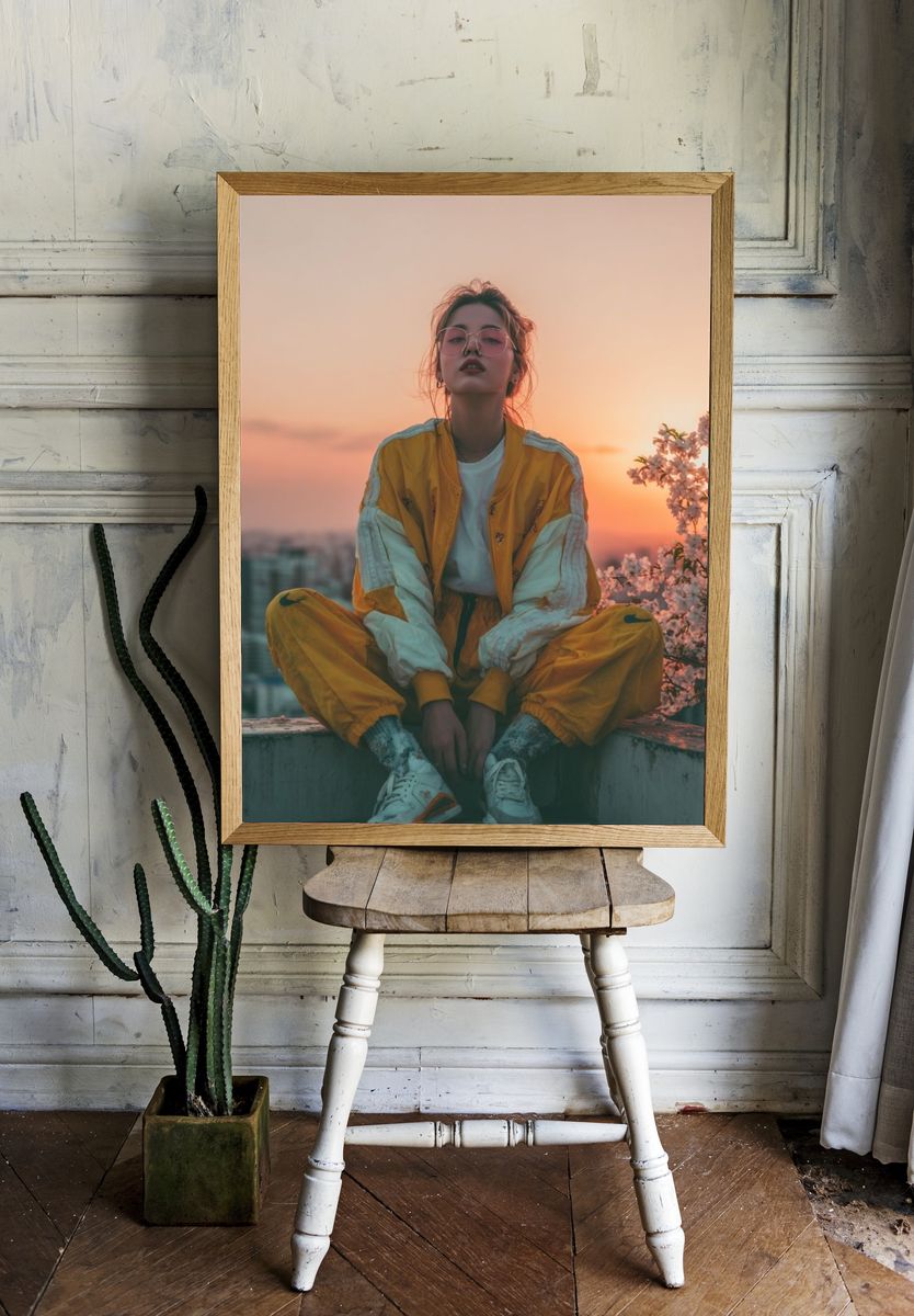 Urban Sunset Fashion Poster. — room view 1
