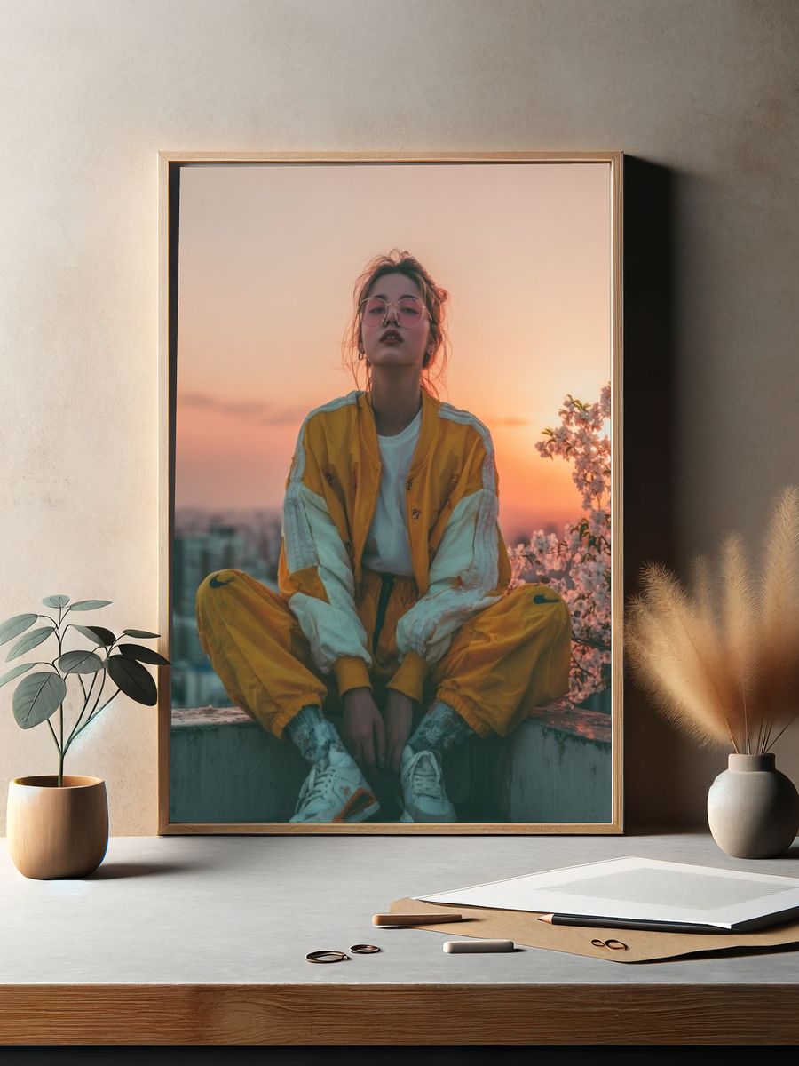 Urban Sunset Fashion Poster. — room view 2