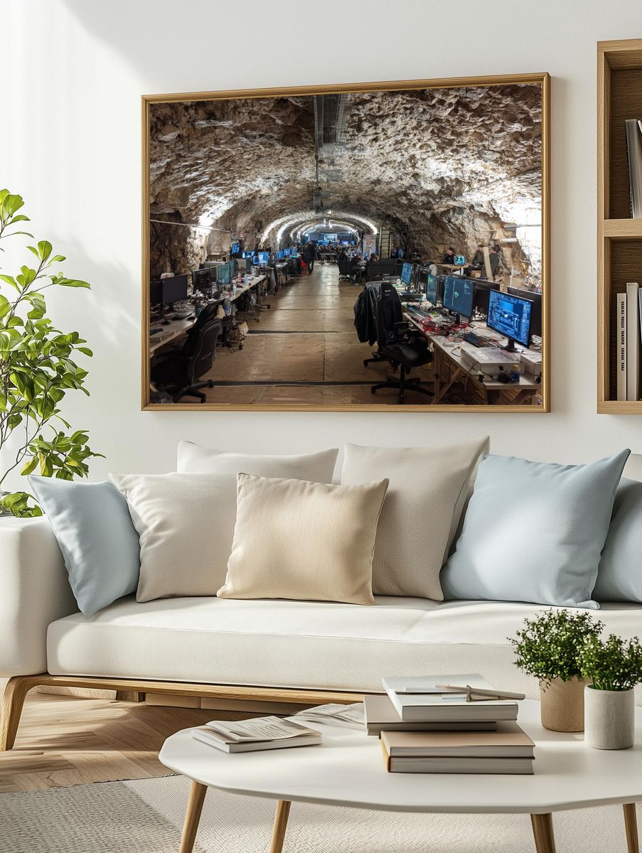 Underground Hacker Cave Photography Poster. — room view 2