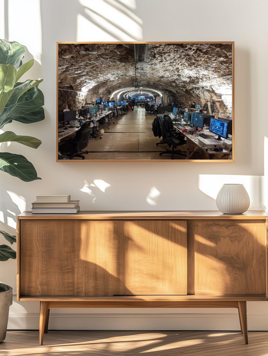 Underground Hacker Cave Photography Poster. — room view 3