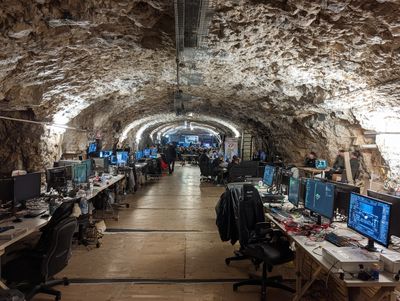 Underground Hacker Cave Photography Poster. poster