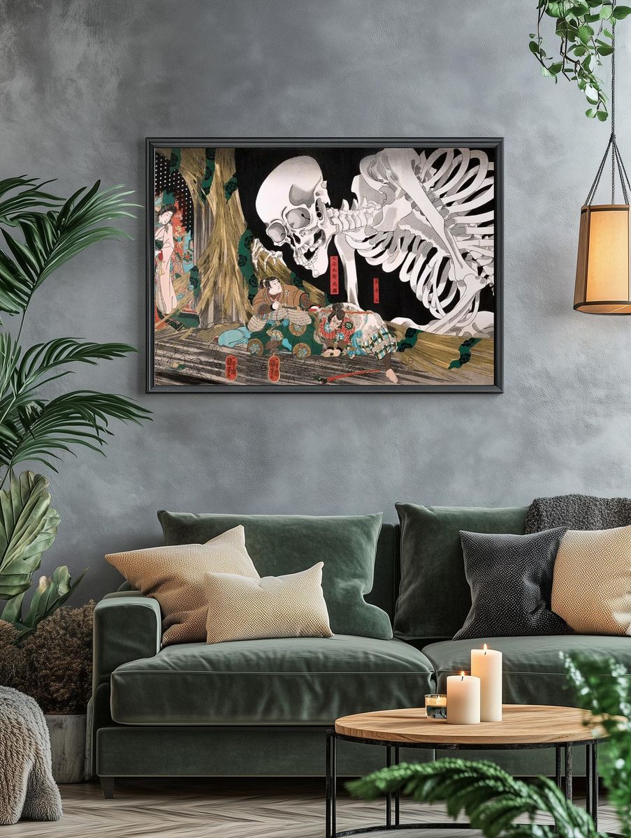 Skeleton and Woman — Ukiyo-e Print. — room view 4