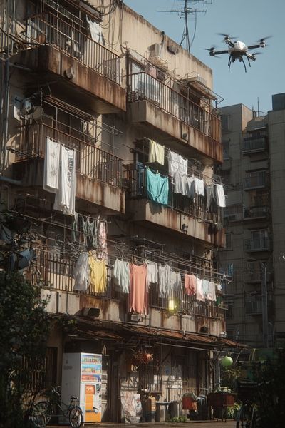 Urban Apartment Block Photography Poster. poster