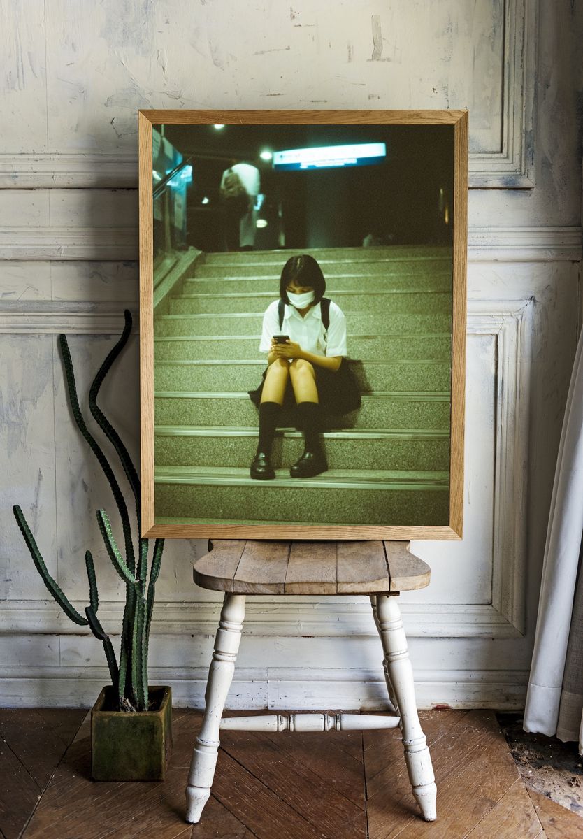 Girl on Stairs — Urban Photography Poster. — room view 1