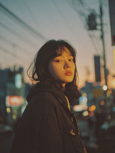 Urban Dusk Portrait Poster. poster print