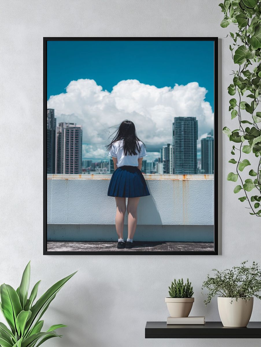 Girl in School Uniform — Urban Photography Poster. — room view 4