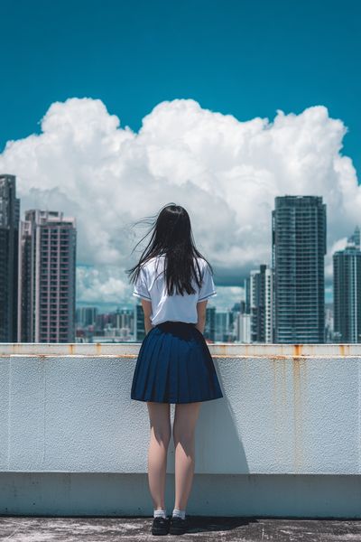 Girl in School Uniform — Urban Photography Poster. poster print