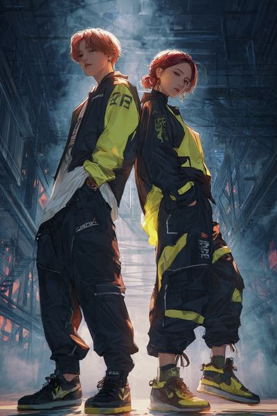 Urban Streetwear Duo — Digital Art Print. poster