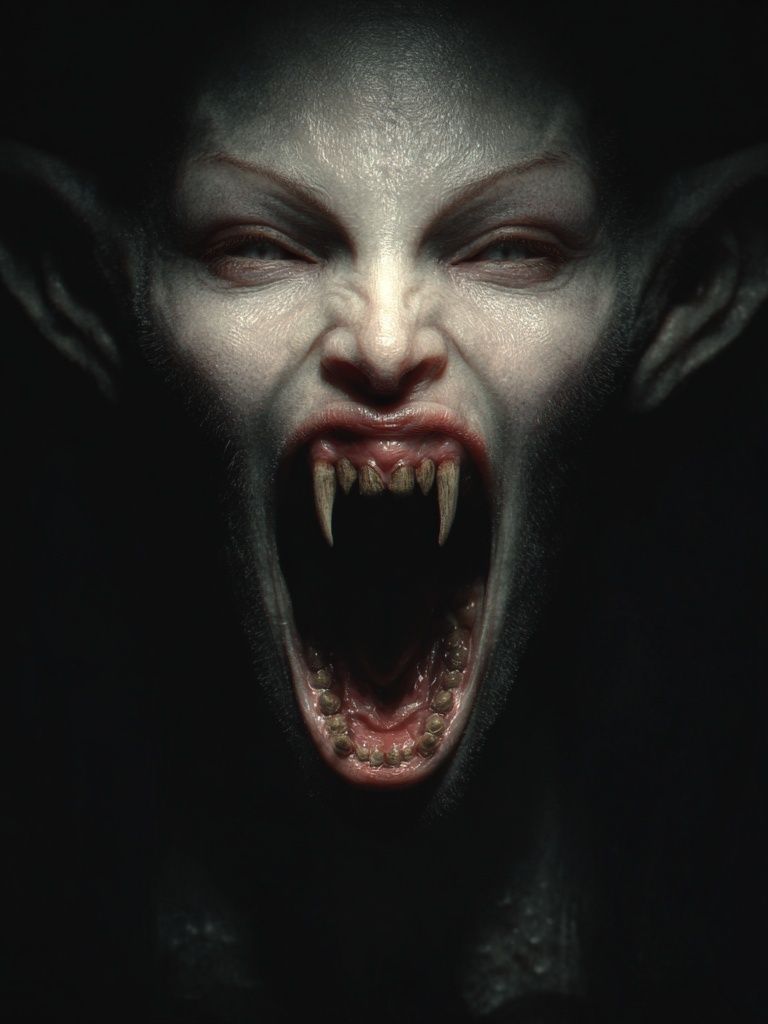 Vampire Scream Horror Print. poster detail
