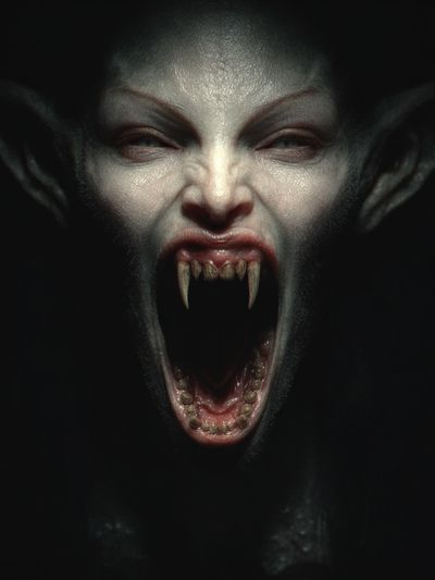 Vampire Scream Horror Print. poster
