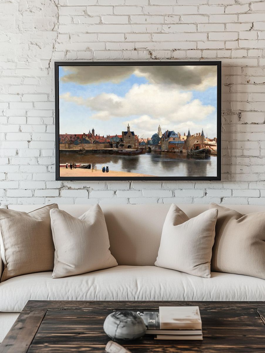 View of Delft by Johannes Vermeer (1660) — Art Print. — room view 1