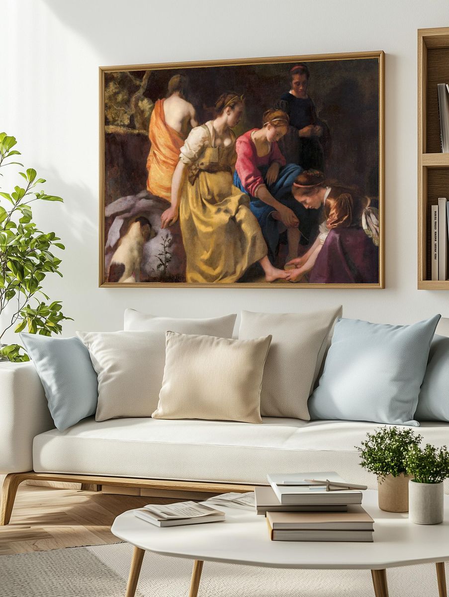 Diana and her Nymphs by Johannes Vermeer (1653) — Art Print. — room view 2