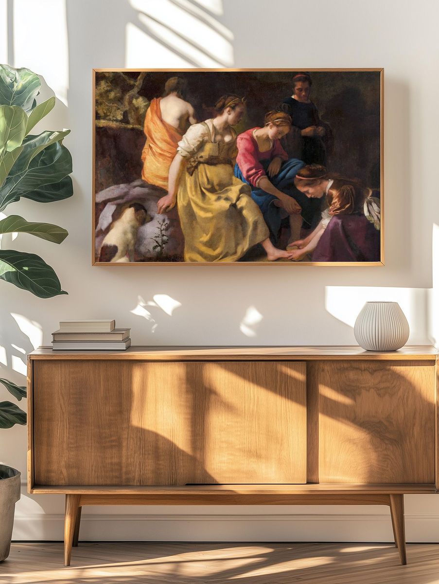 Diana and her Nymphs by Johannes Vermeer (1653) — Art Print. — room view 3