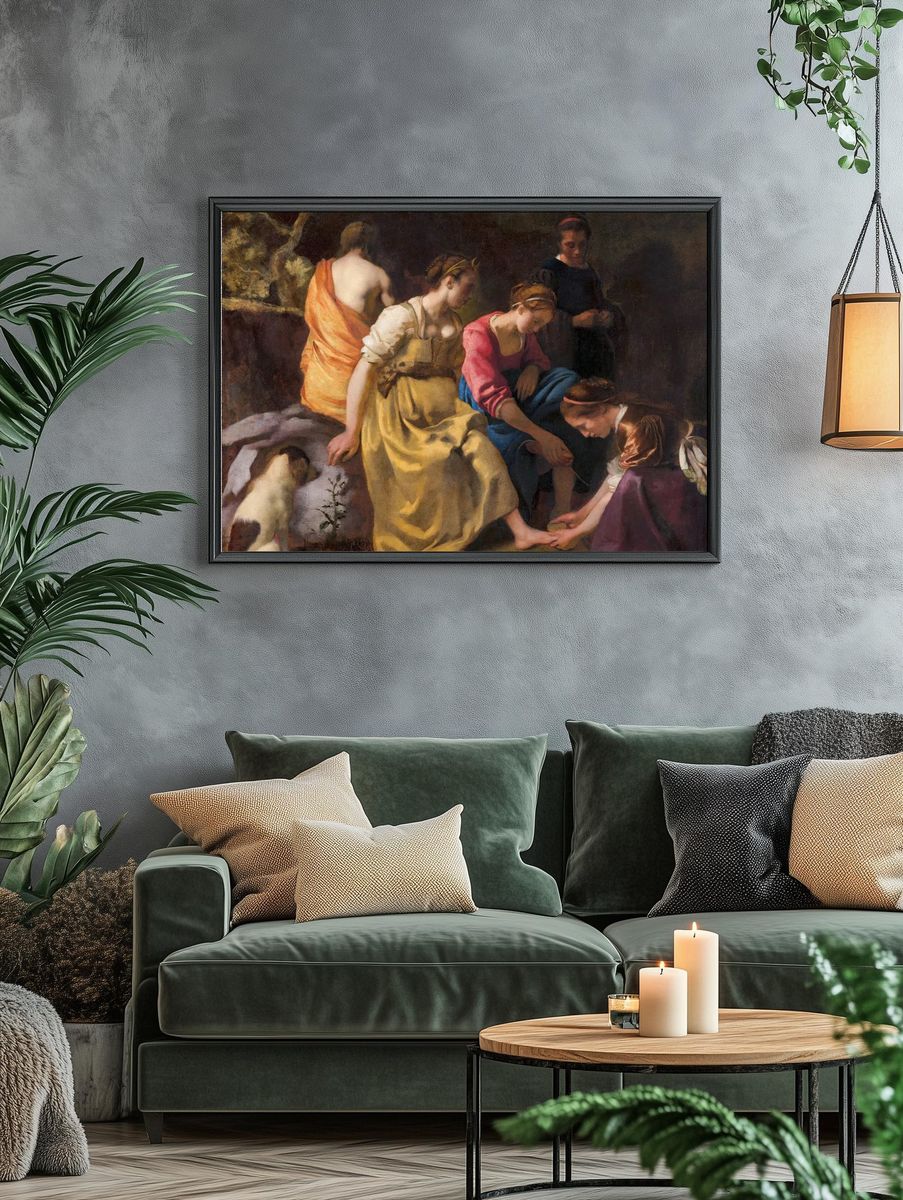 Diana and her Nymphs by Johannes Vermeer (1653) — Art Print. — room view 4