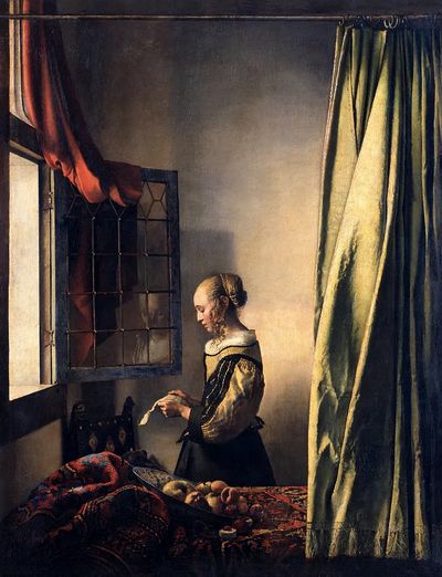 Girl Reading by Johannes Vermeer (ca. 1659) — Art Print. poster print