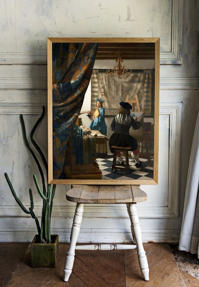 Allegory of Painting by Johannes Vermeer (1666) — Art Print. — room view 1