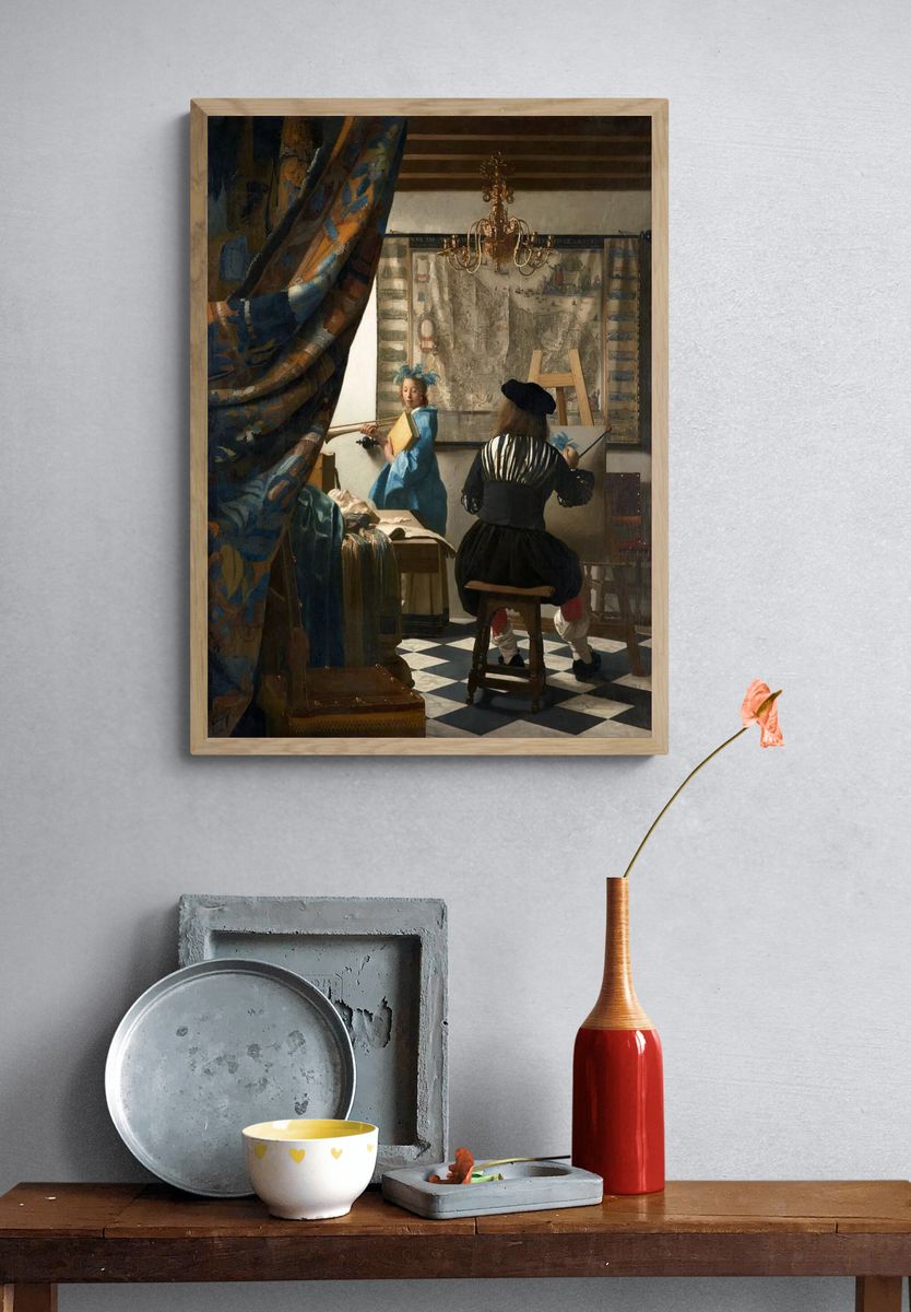 Allegory of Painting by Johannes Vermeer (1666) — Art Print. — room view 3