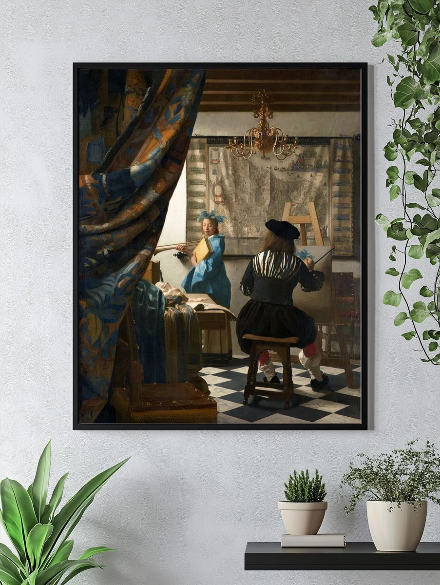 Allegory of Painting by Johannes Vermeer (1666) — Art Print. — room view 4