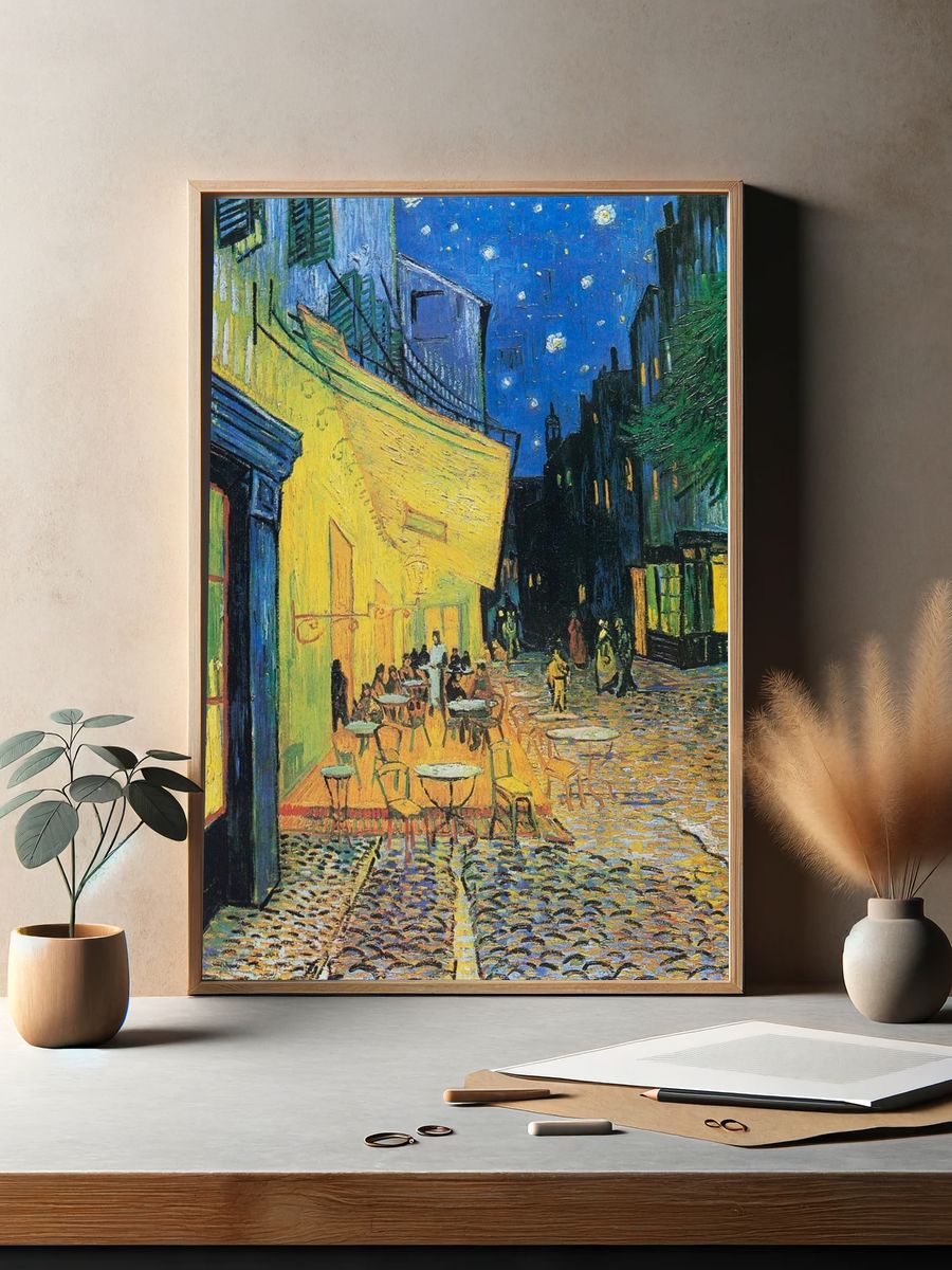 Café Terrace at Night — Fine Art Print. — room view 2