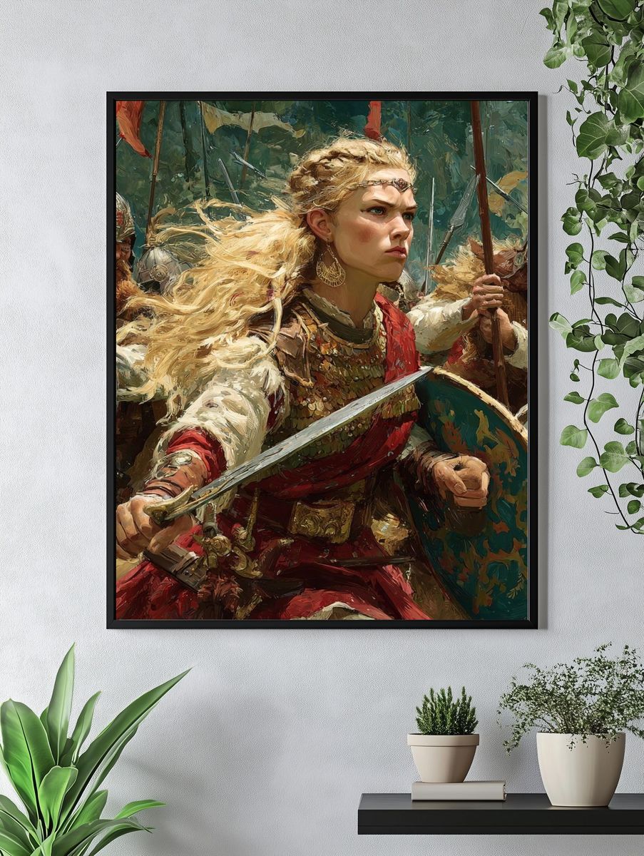 Viking Warrior Queen Illustration Poster. — room view 4