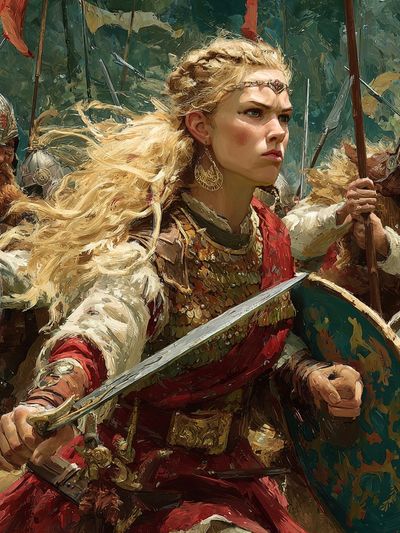 Viking Warrior Queen Illustration Poster. poster print