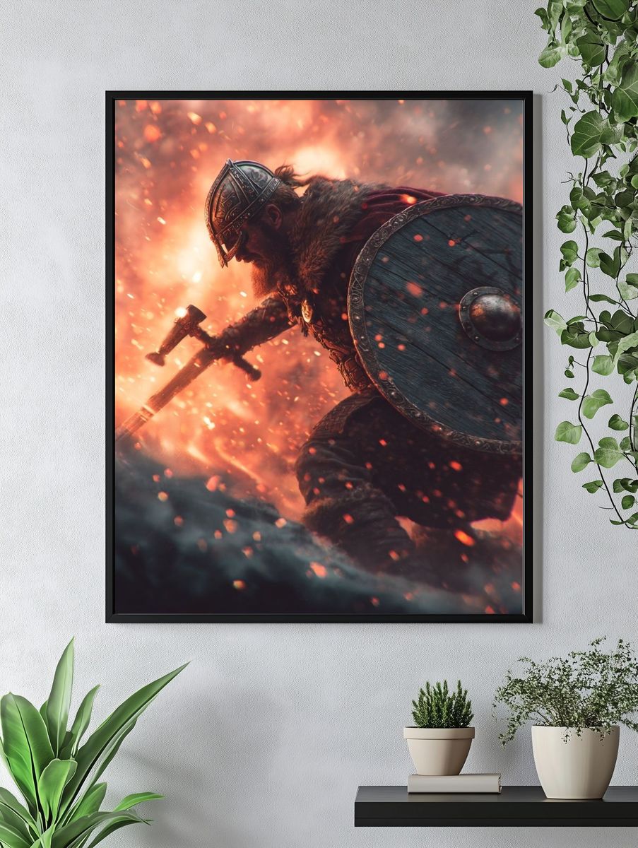 Viking Warrior Battle Poster. — room view 4