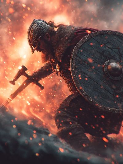 Viking Warrior Battle Poster. poster