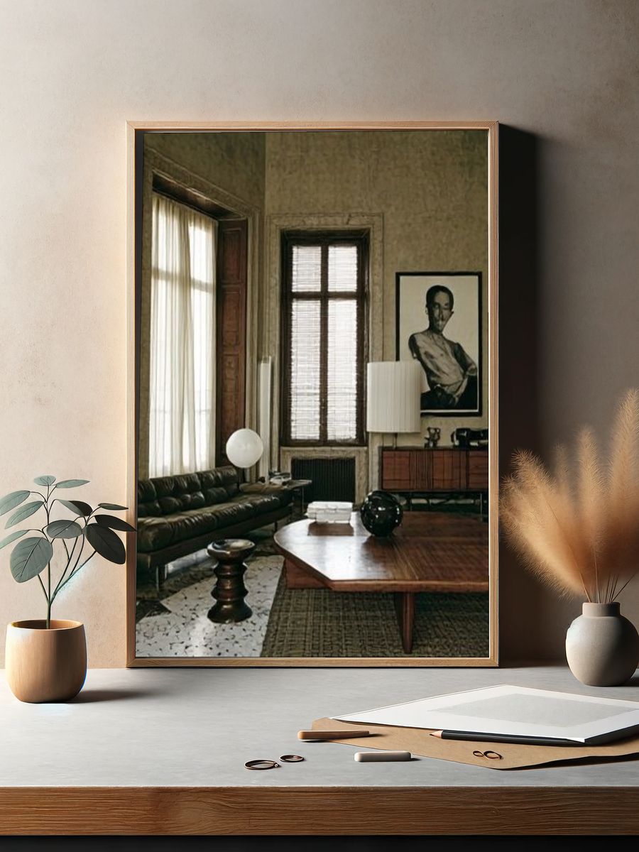Vintage Living Room Interior Poster. — room view 2