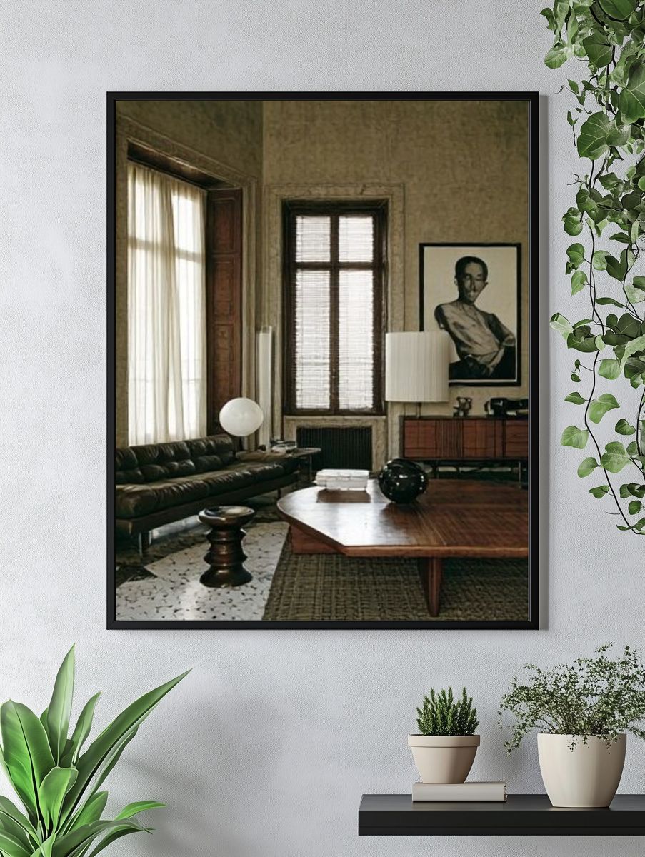 Vintage Living Room Interior Poster. — room view 4