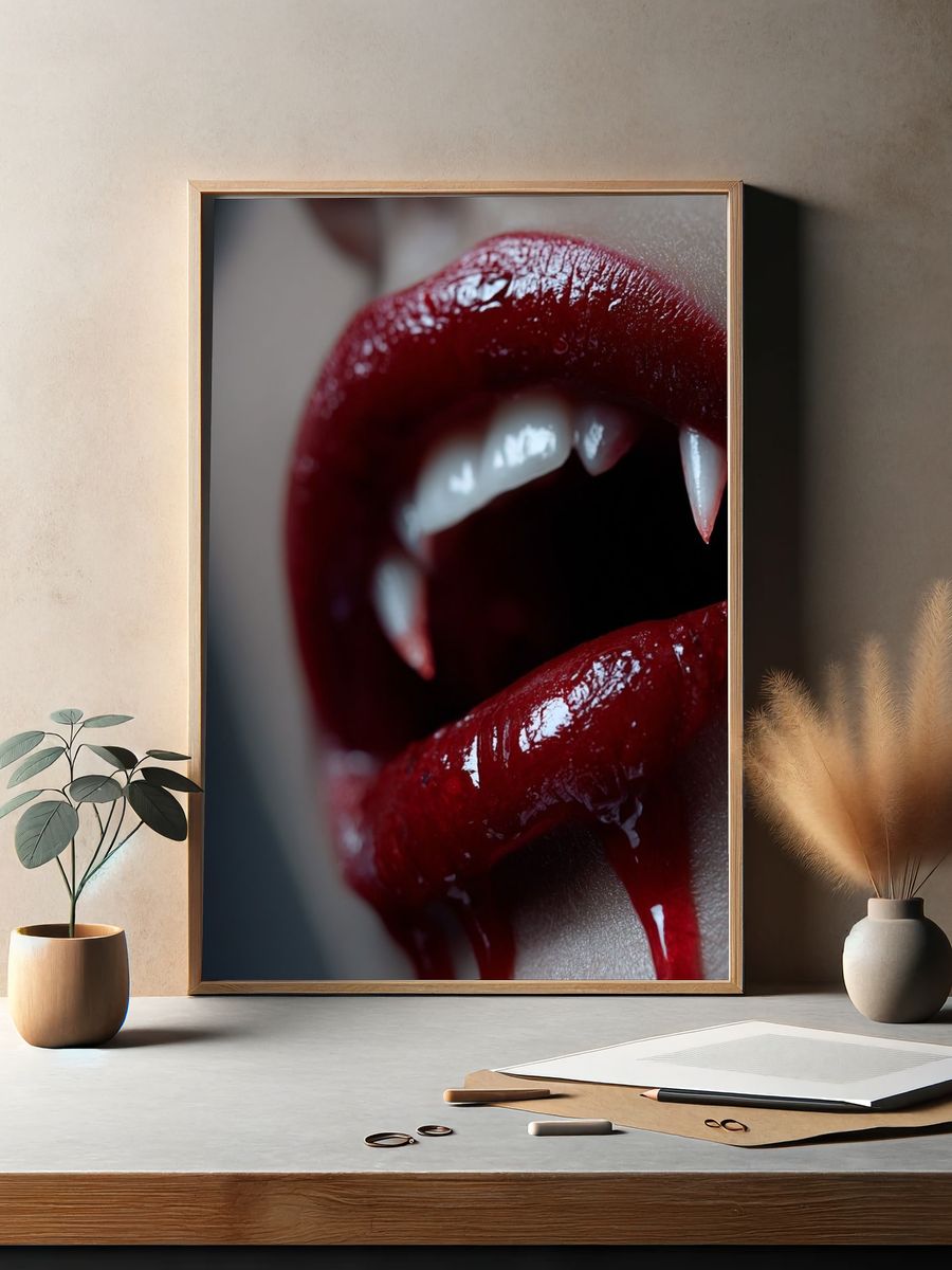 Vampire Lips Photography Poster. — room view 2