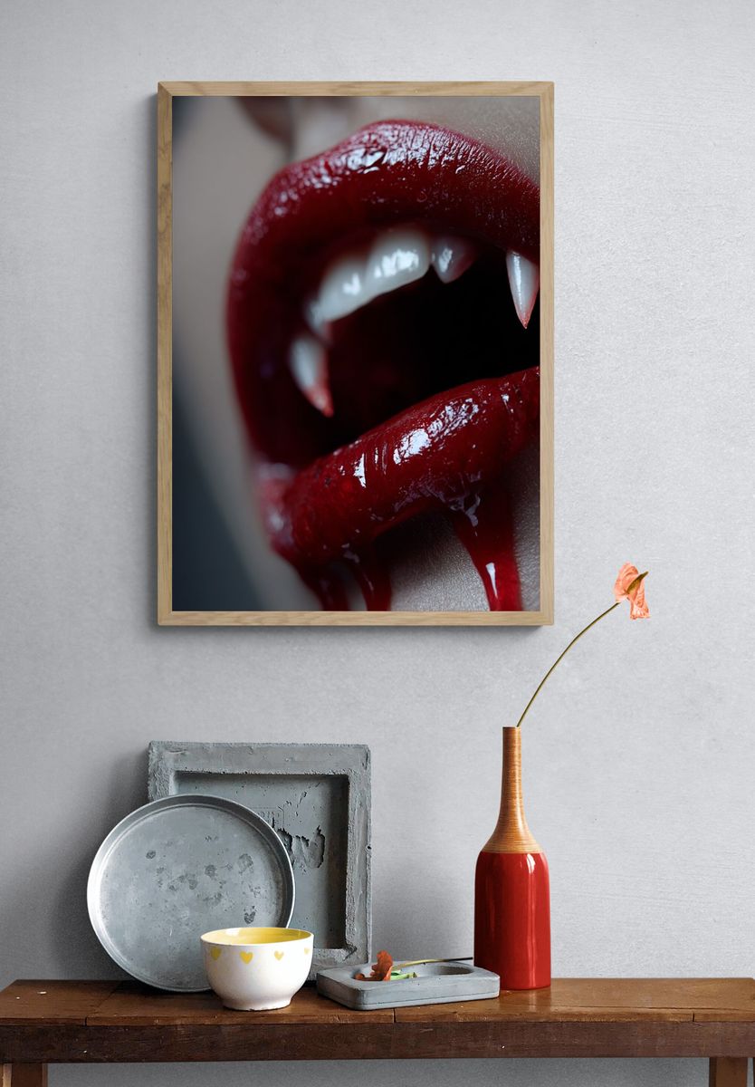 Vampire Lips Photography Poster. — room view 3