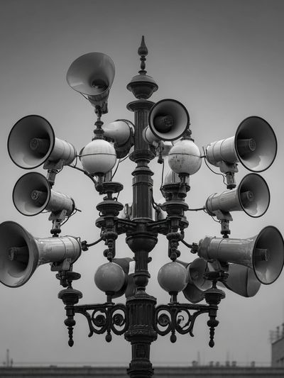 Vintage Megaphone Street Lamp — Photography Print. poster