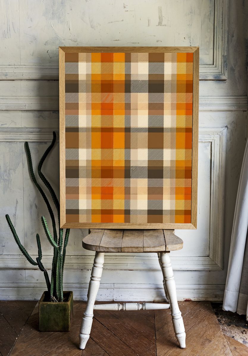 Plaid Pattern — Vintage Print. — room view 1